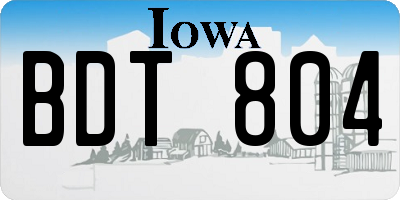 IA license plate BDT804