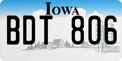IA license plate BDT806