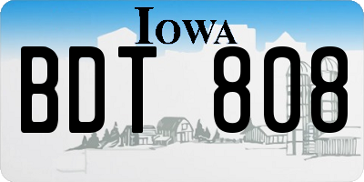 IA license plate BDT808