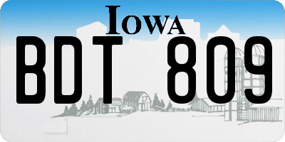 IA license plate BDT809