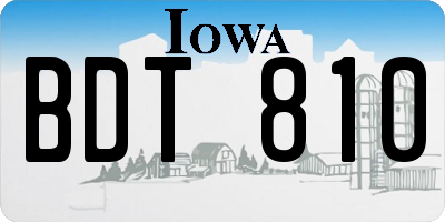 IA license plate BDT810