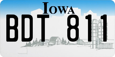 IA license plate BDT811