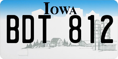 IA license plate BDT812