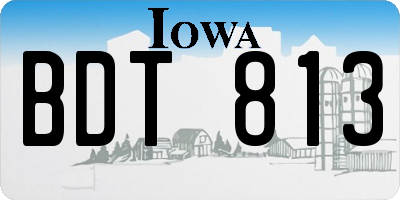 IA license plate BDT813