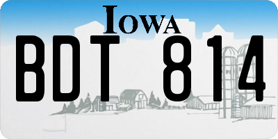 IA license plate BDT814