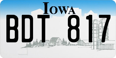 IA license plate BDT817