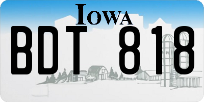 IA license plate BDT818