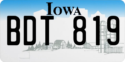 IA license plate BDT819