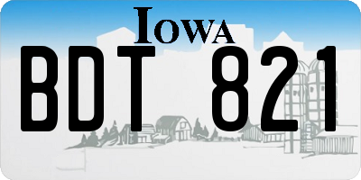 IA license plate BDT821