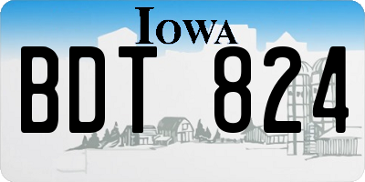 IA license plate BDT824