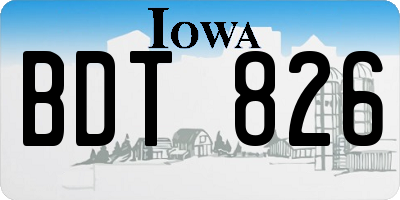 IA license plate BDT826