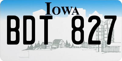 IA license plate BDT827