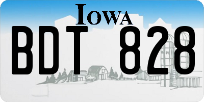 IA license plate BDT828