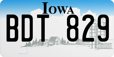 IA license plate BDT829
