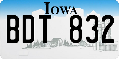 IA license plate BDT832