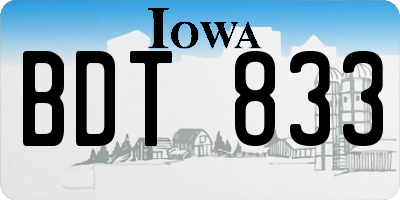 IA license plate BDT833