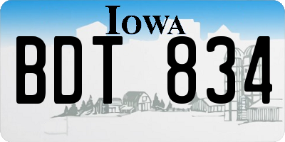 IA license plate BDT834