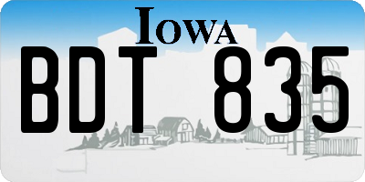 IA license plate BDT835