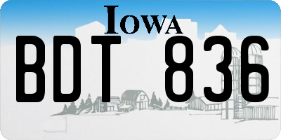 IA license plate BDT836