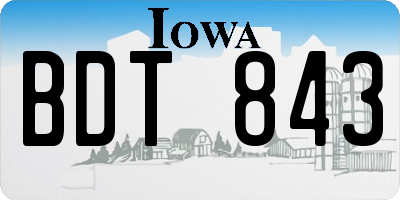 IA license plate BDT843