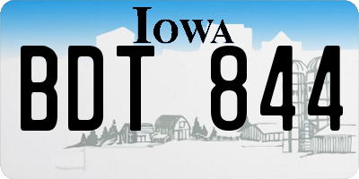 IA license plate BDT844