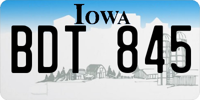 IA license plate BDT845