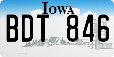 IA license plate BDT846