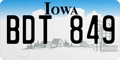 IA license plate BDT849