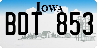 IA license plate BDT853