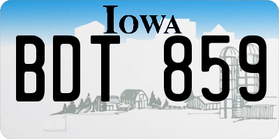 IA license plate BDT859