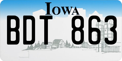 IA license plate BDT863