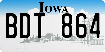 IA license plate BDT864