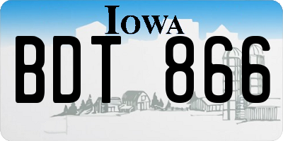IA license plate BDT866