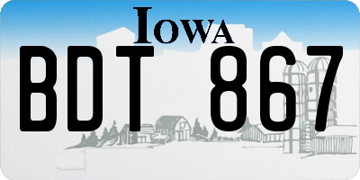 IA license plate BDT867