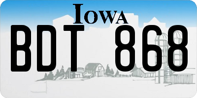IA license plate BDT868