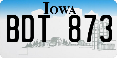 IA license plate BDT873