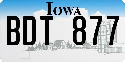 IA license plate BDT877