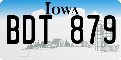 IA license plate BDT879