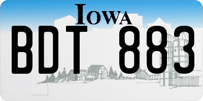 IA license plate BDT883