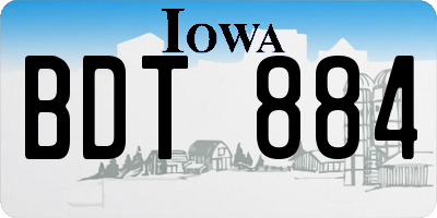 IA license plate BDT884