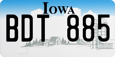 IA license plate BDT885