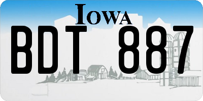 IA license plate BDT887