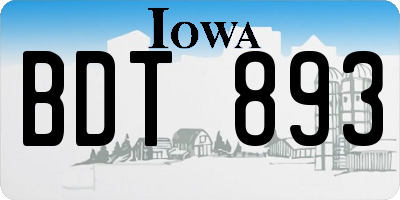IA license plate BDT893