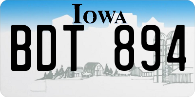 IA license plate BDT894
