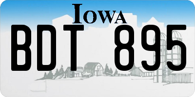 IA license plate BDT895