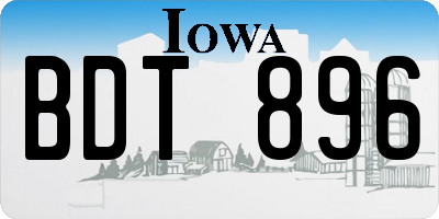 IA license plate BDT896