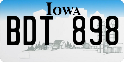 IA license plate BDT898