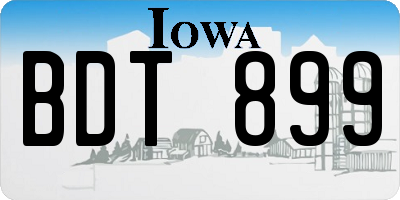 IA license plate BDT899