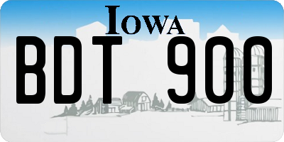 IA license plate BDT900