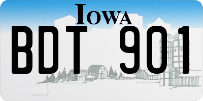 IA license plate BDT901